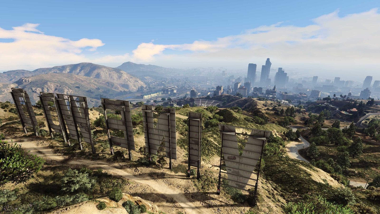 Vista de la ciudad desde las colinas de Vinewood